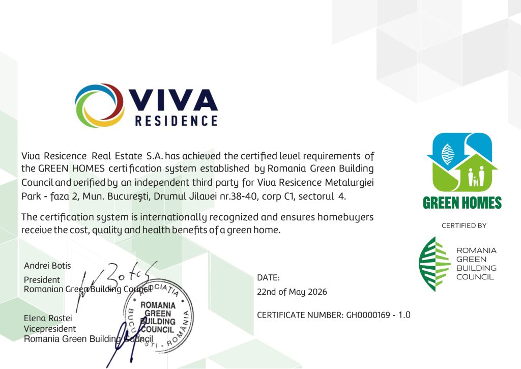Viva Residence RoGBC certificare 1